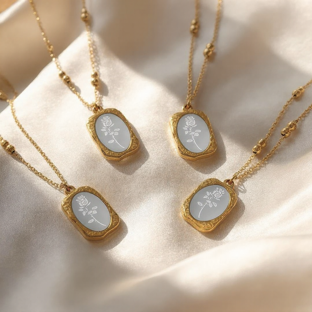 Rose Mirror Necklace