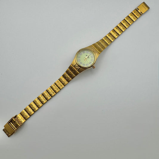 Real rare vintage Gold wristwatch with decorative band 