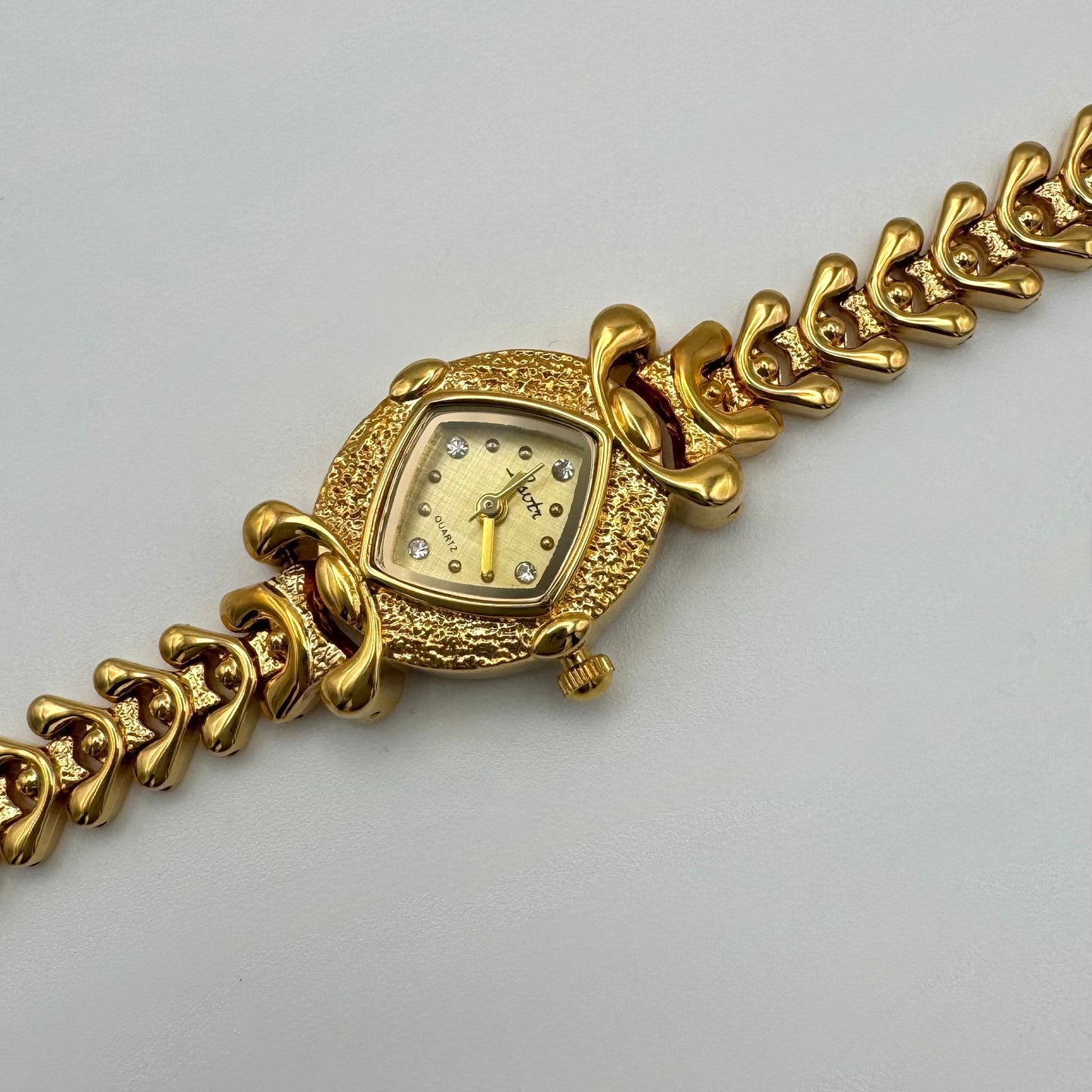 French gold watch - vintage styled unique design watch 