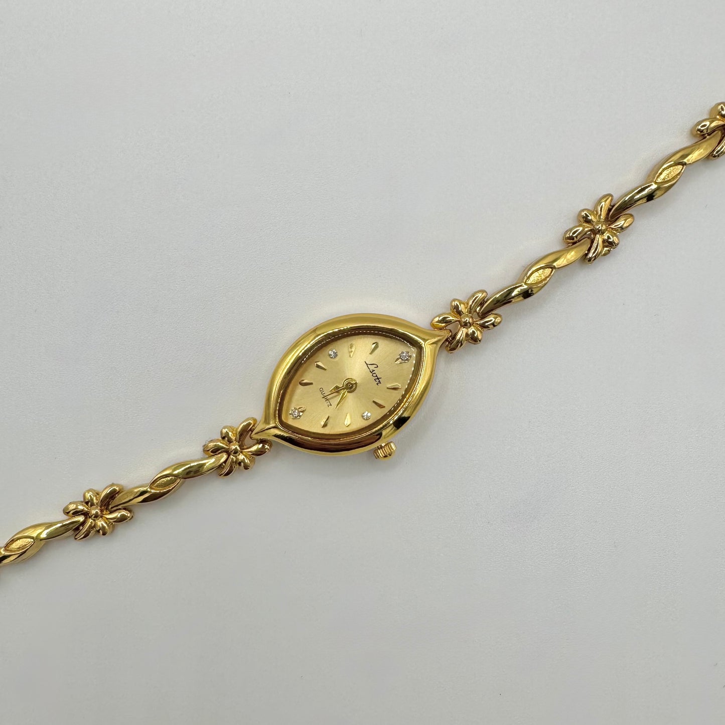 Gold soft watch - Rubon like chain - Jewlery gift - Modern vintage styled watch 