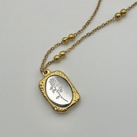 Rose Mirror Necklace